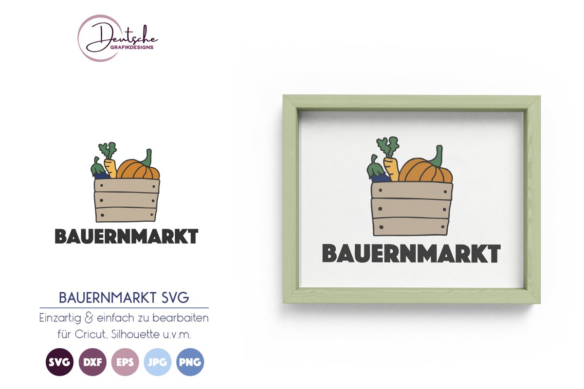 Bauernmarkt SVG | Gemüsekorb SVG example image 1