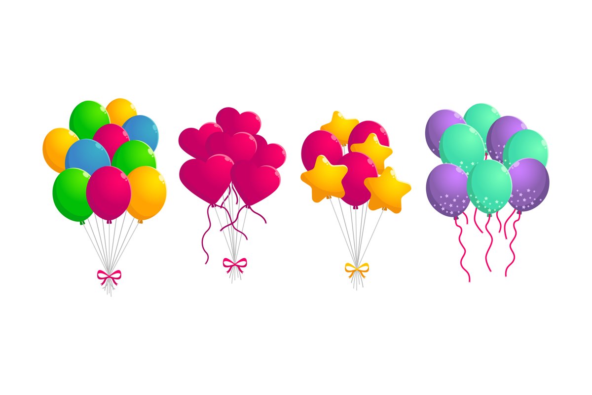 Birthday Balloons Illustrations example image 1