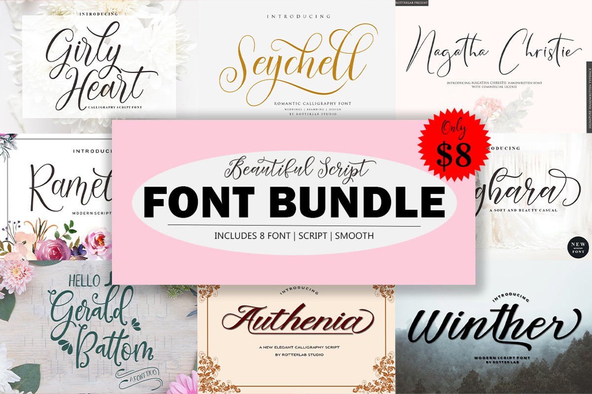 Beautiful Script FONT BUNDLE example image 1
