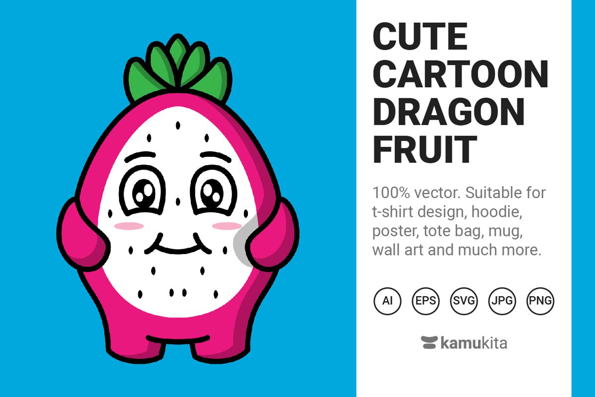 Cute Cartoon Dragon Fruit example image 1