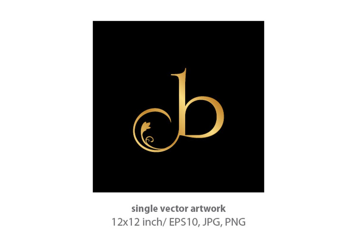 Decorative golden letter b example image 1