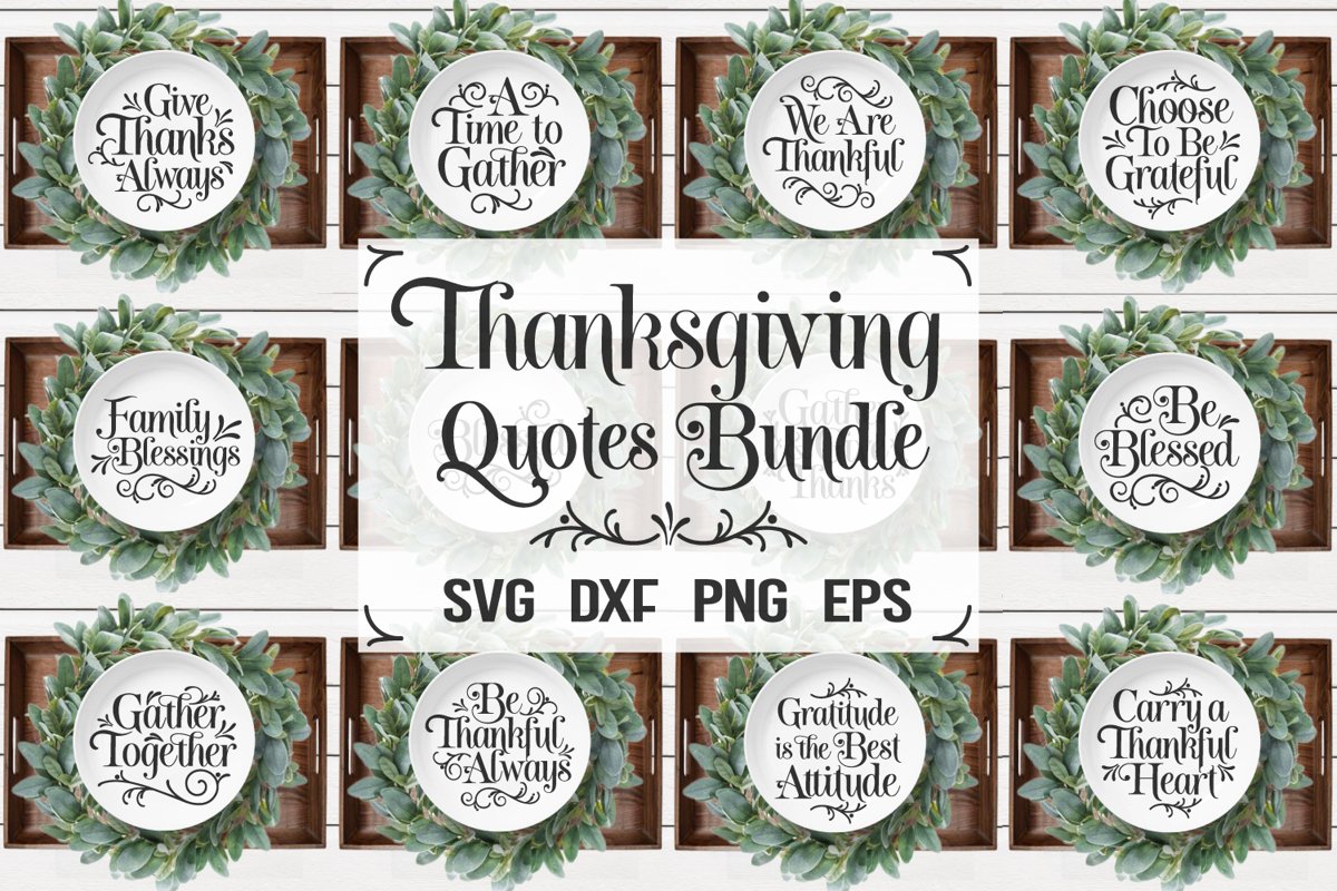 Thanksgiving Bundle Svg, Thanksgiving Quotes, Fall Quotes example image 1