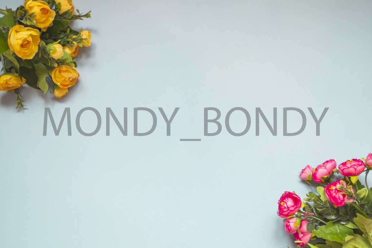 Yellow and pink flower bouquet on a blue background example image 1