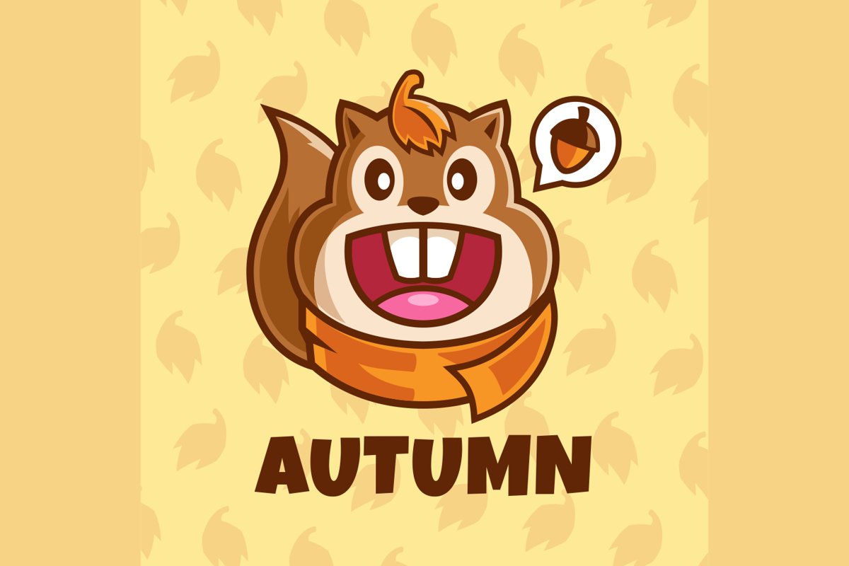 Smiling Squirrel cartoon character illustration example image 1