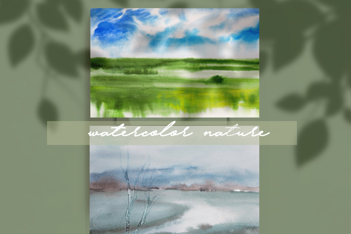 watercolor nature and landscape summer example image 1