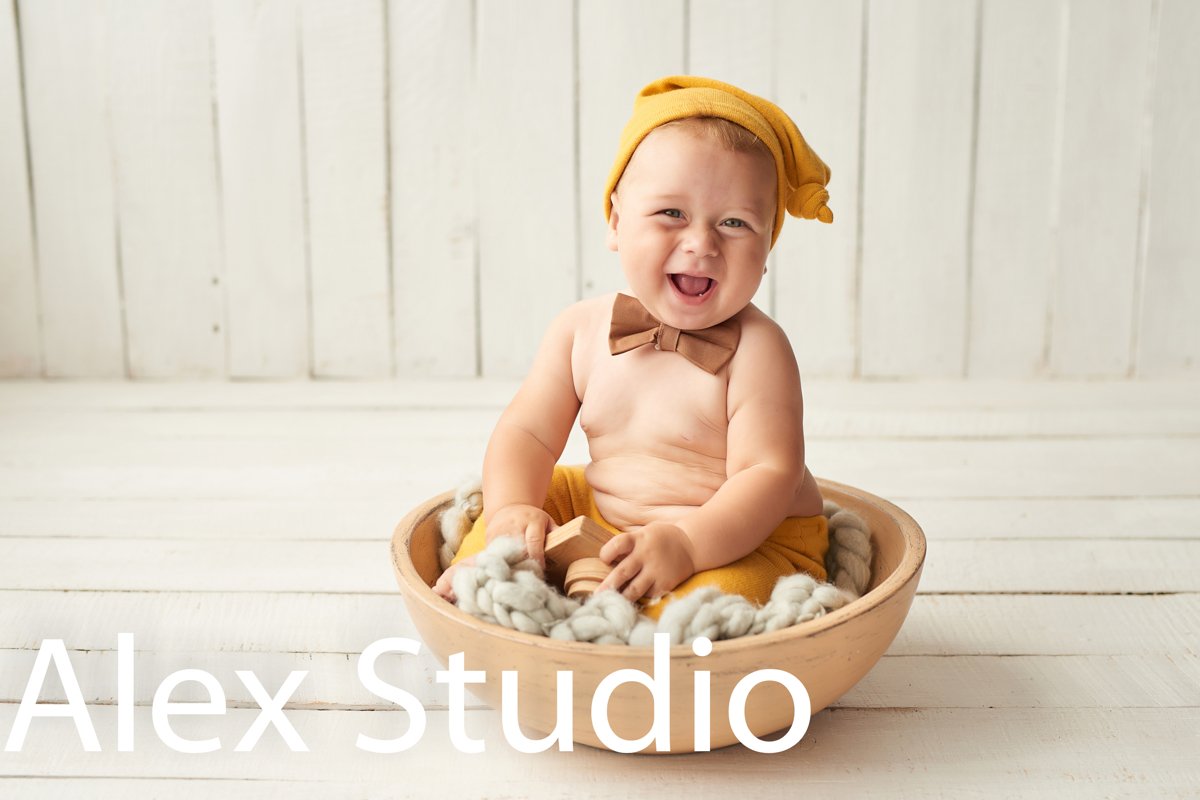 Child plays with toys. Happy Baby. example image 1