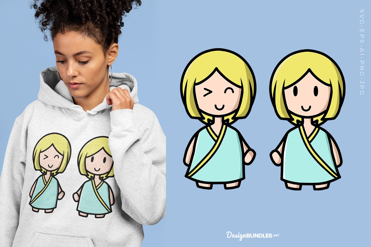 Cute Gemini T-Shirt Design example image 1