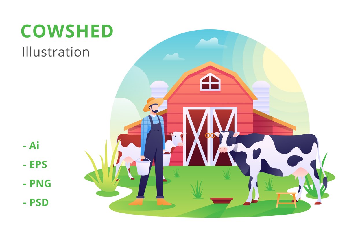 Cowshed Illustration example image 1