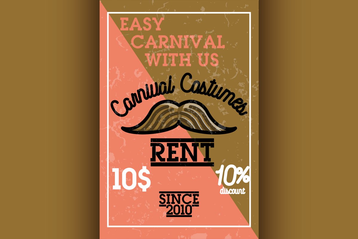 Color vintage carnival costumes rent banner example image 1