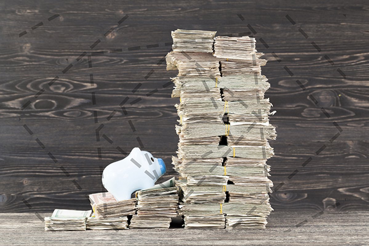 a tower with a lot of paper money example image 1