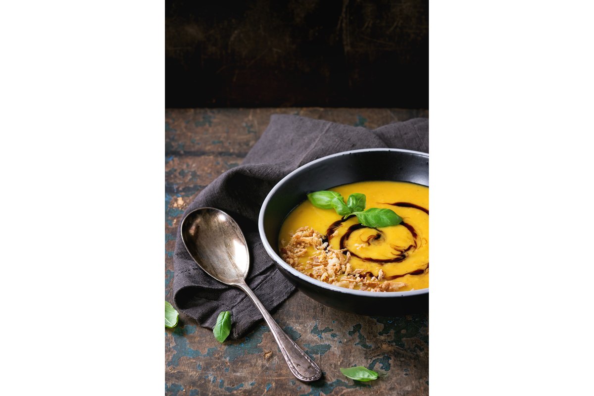 Pumpkin and sweet potato soup example image 1