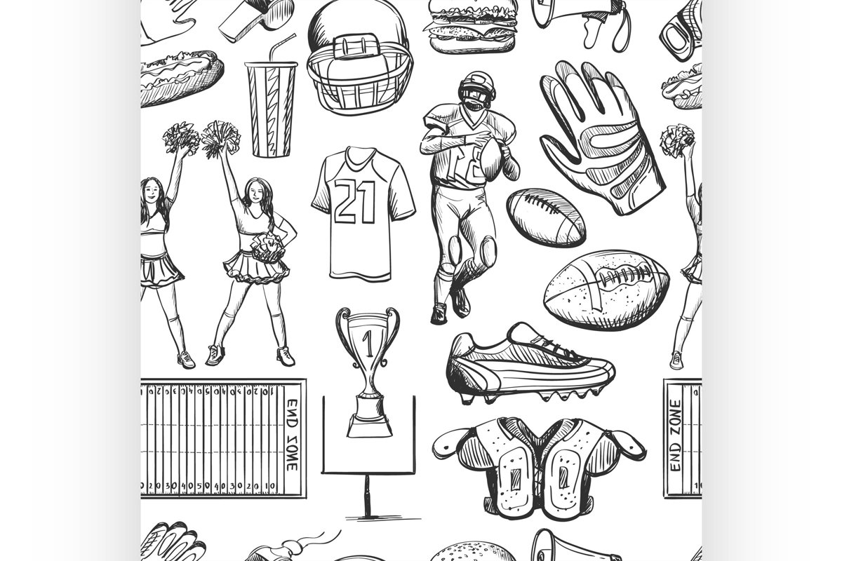 American Football Seamlees pattern example image 1