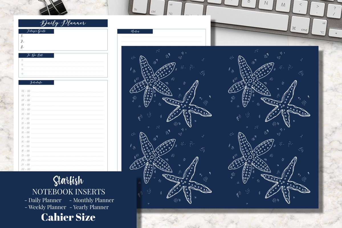 Starfish Cahier Size Notebook Inserts Planner example image 1