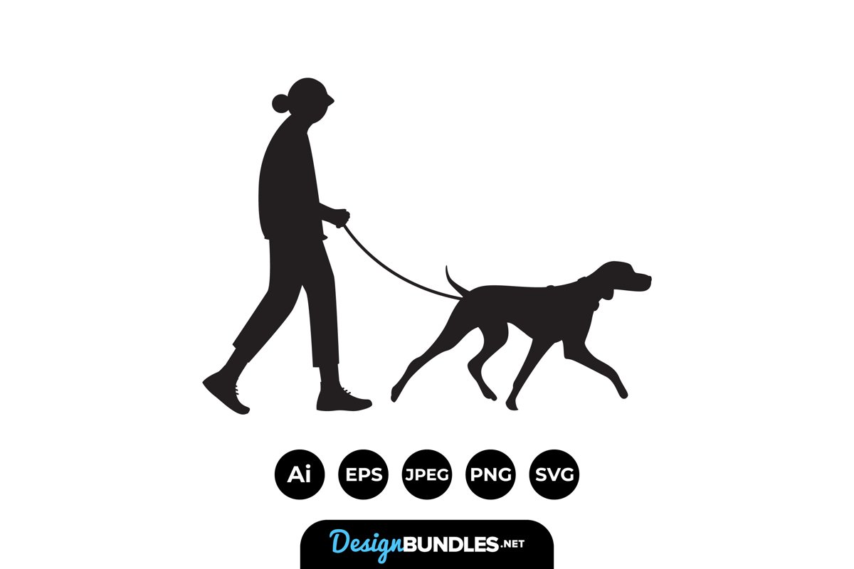 Walking The Dog Silhouttes example image 1