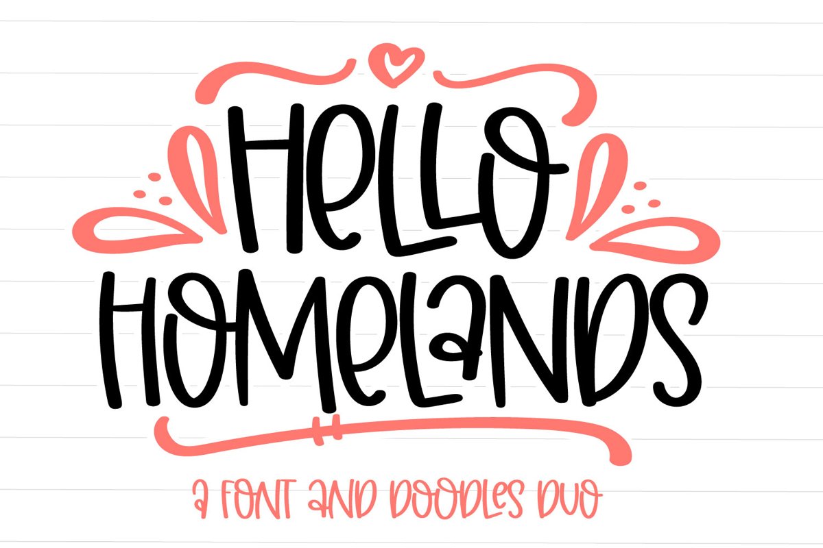 Hello Homelands - A Font & Doodles Duo example image 1