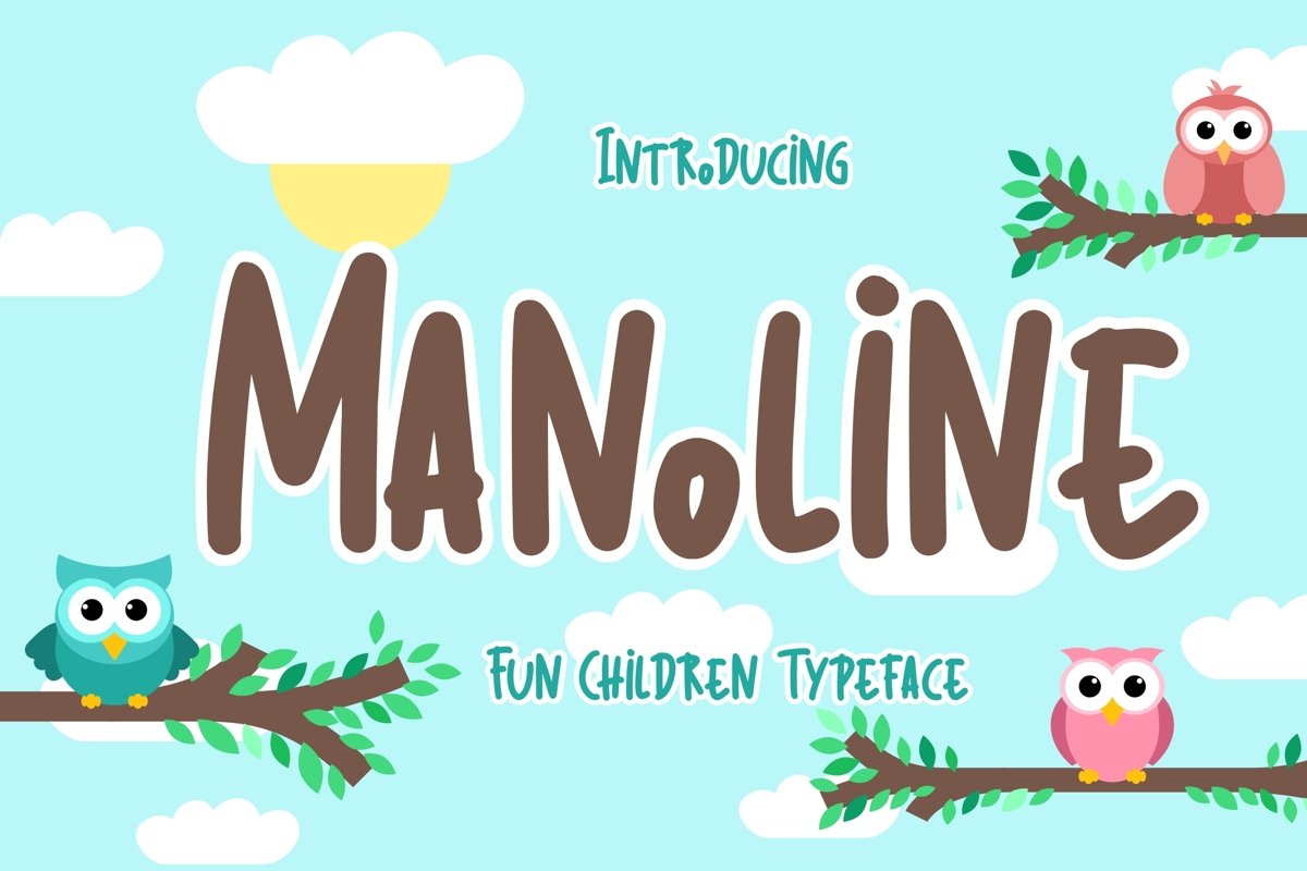 Manoline Fun Children Typeface example image 1