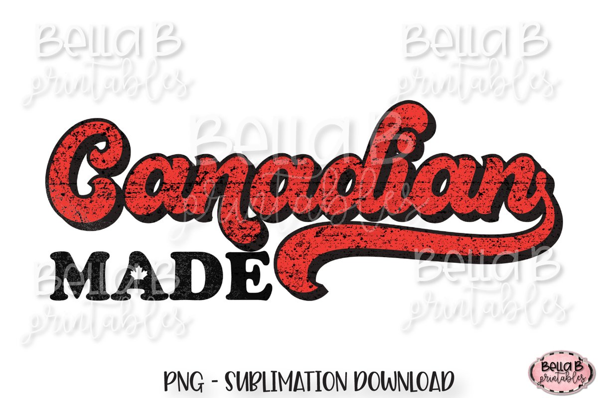 Canadian Made, Retro Canada Sublimation Design, Vintage example image 1