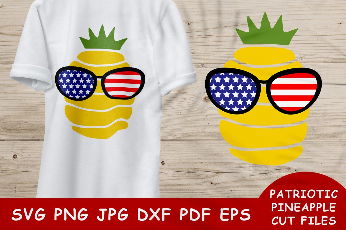 Patriotic Pineapple SVG file|4th of July SVG|American Flag example image 1