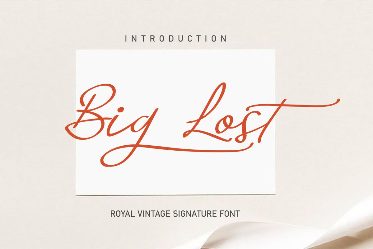 Big Lost | Vintage Signature Font example image 1