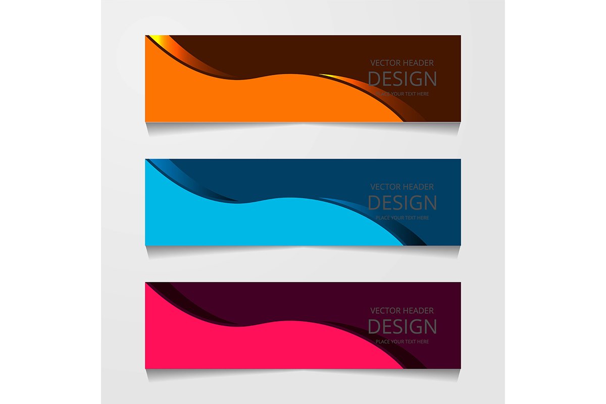 Abstract design banner, web template with three different co example image 1