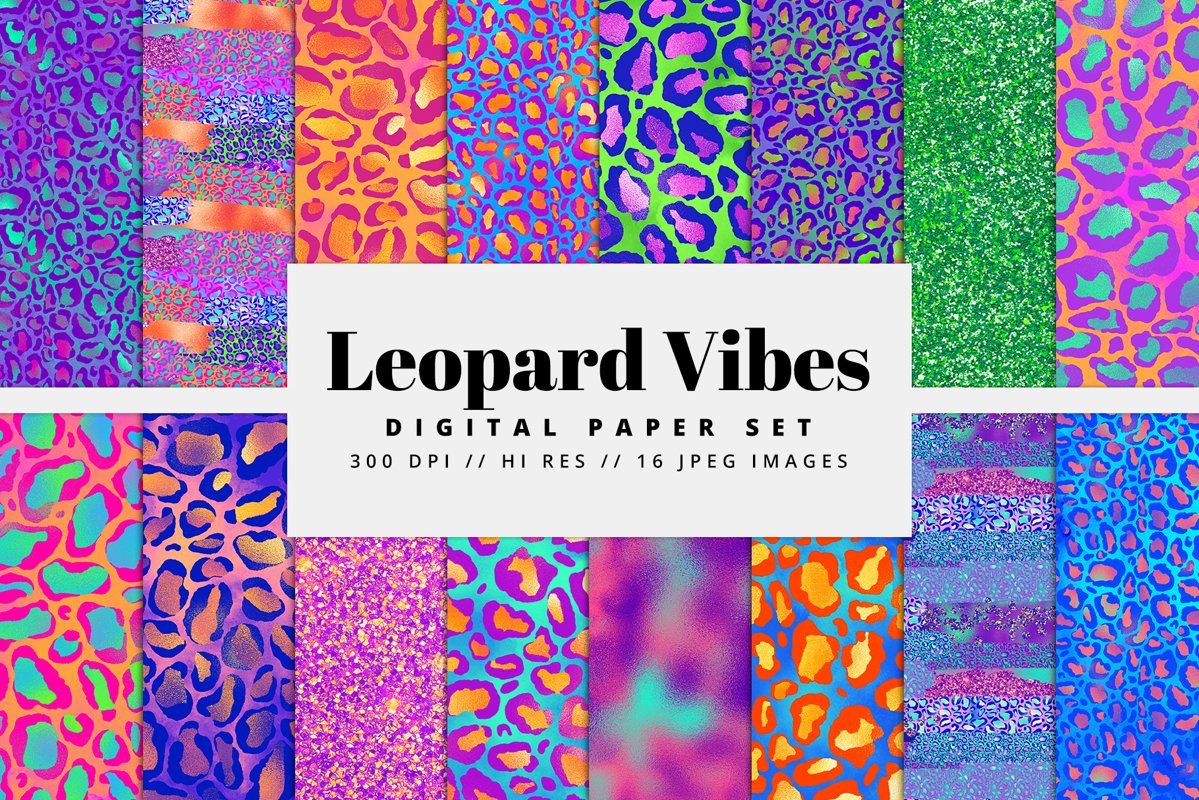 Leopard Vibes Digital Paper Pack example image 1