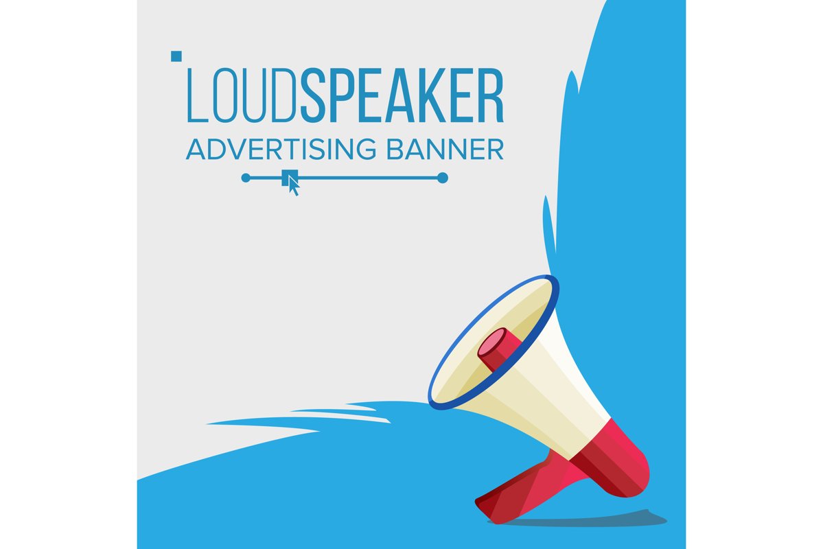 Megaphone Banner Vector. Elections Symbol. Banner For example image 1