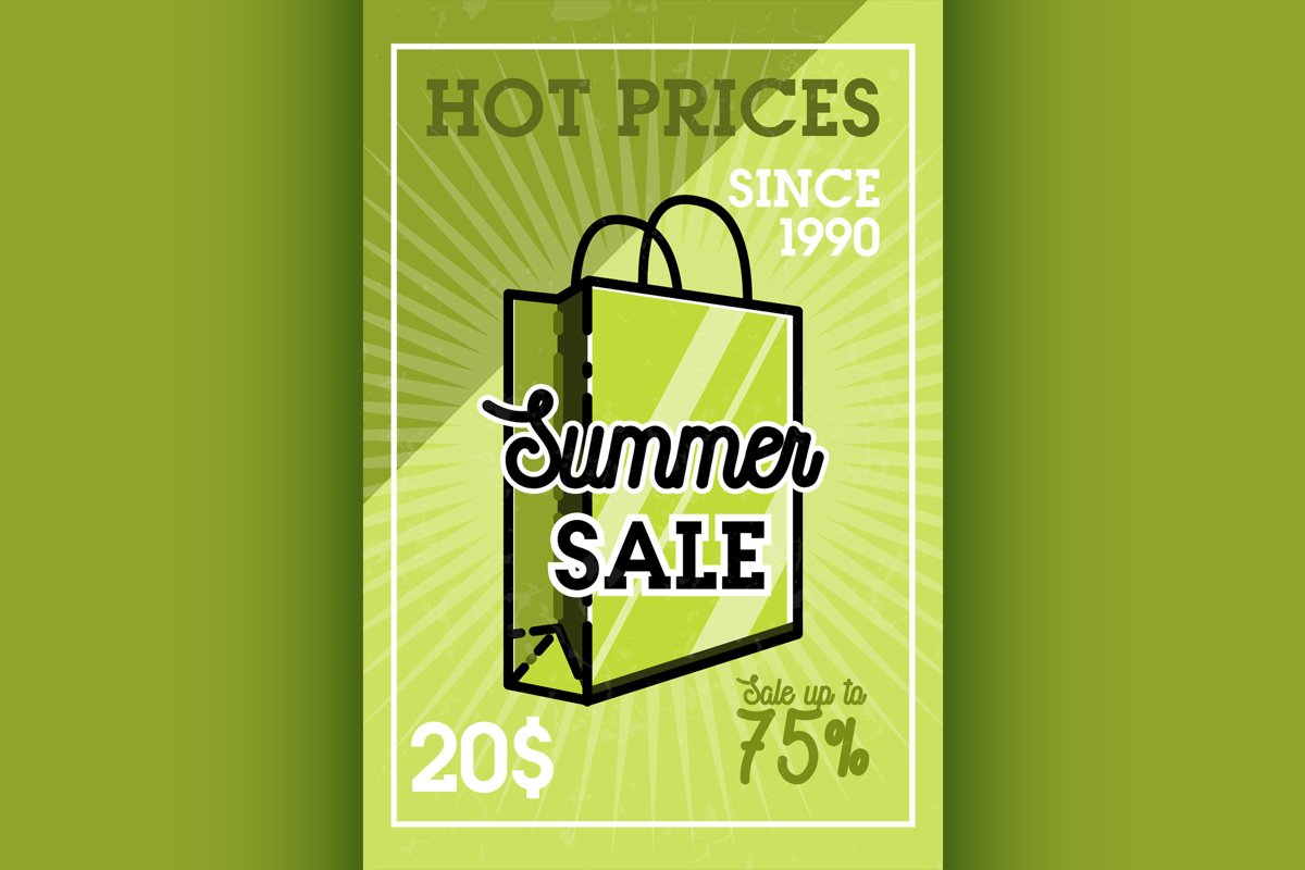 Color vintage summer sale banner example image 1