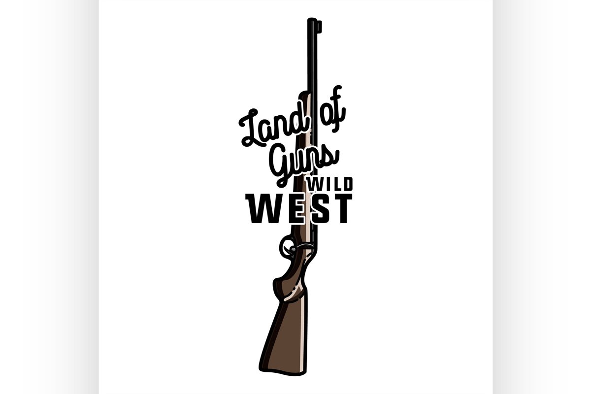 Color vintage wild west emblem example image 1