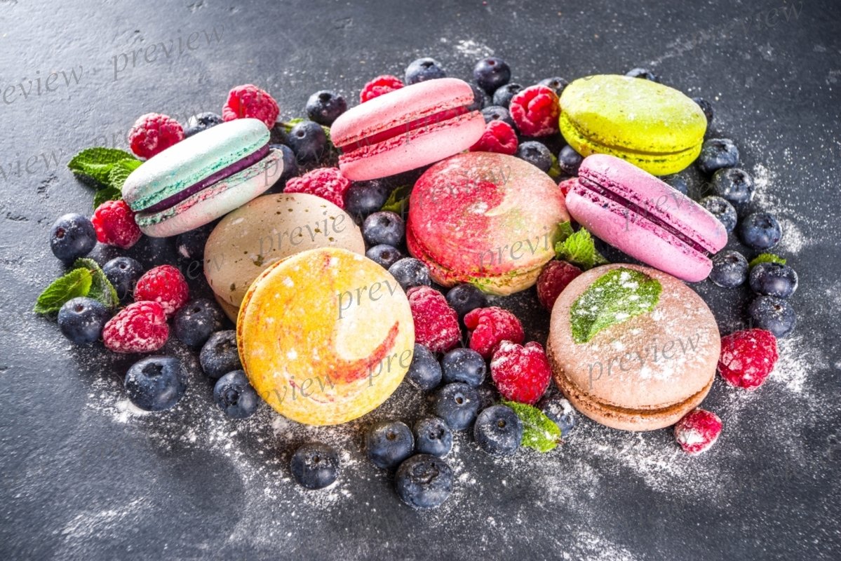 Colorful french macaron dessert example image 1