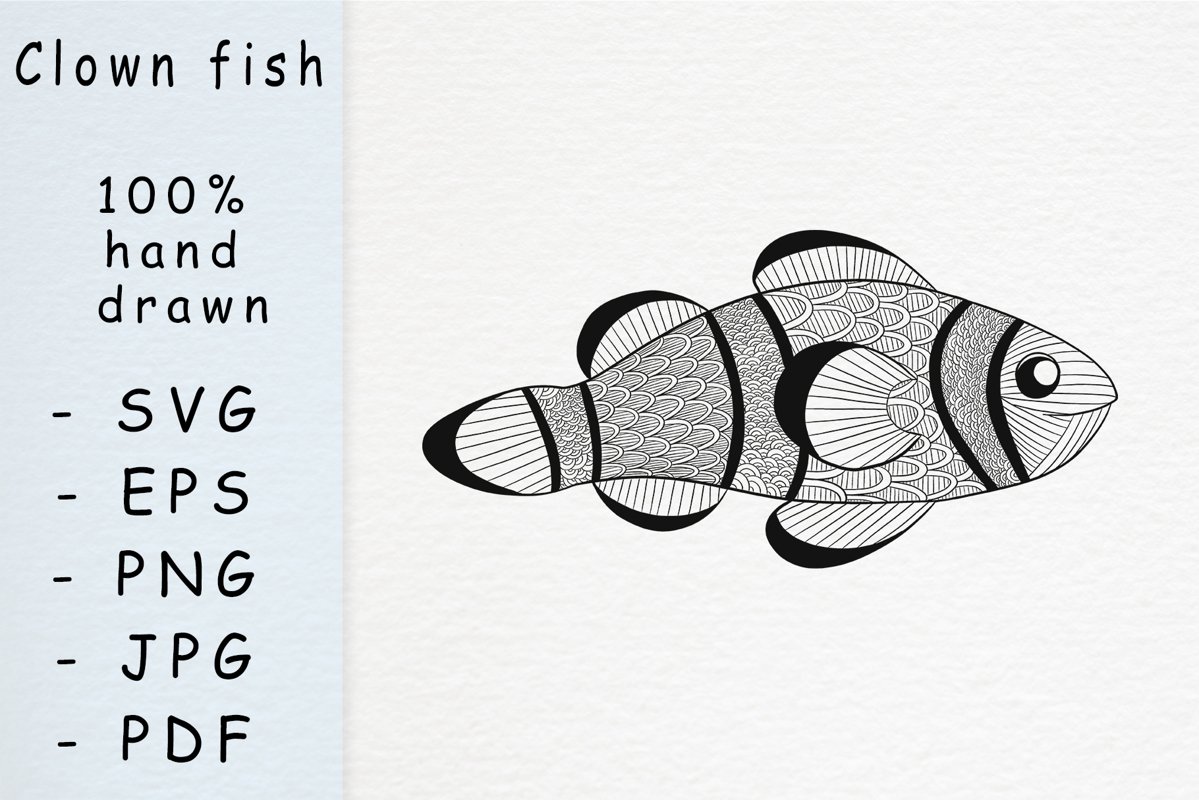 Hand drawn fish with patterns example image 1