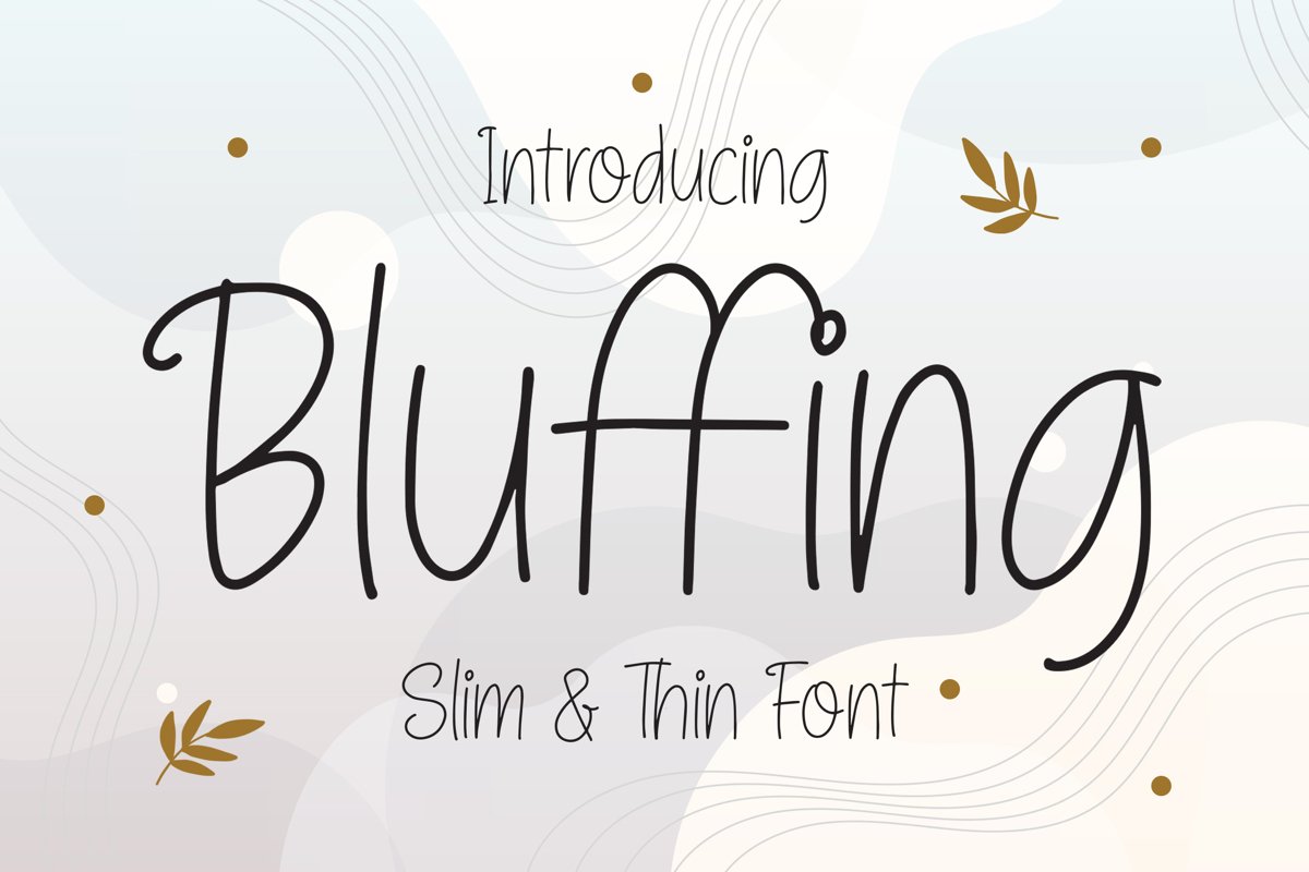 Bluffing - Slim & Thin Font example image 1