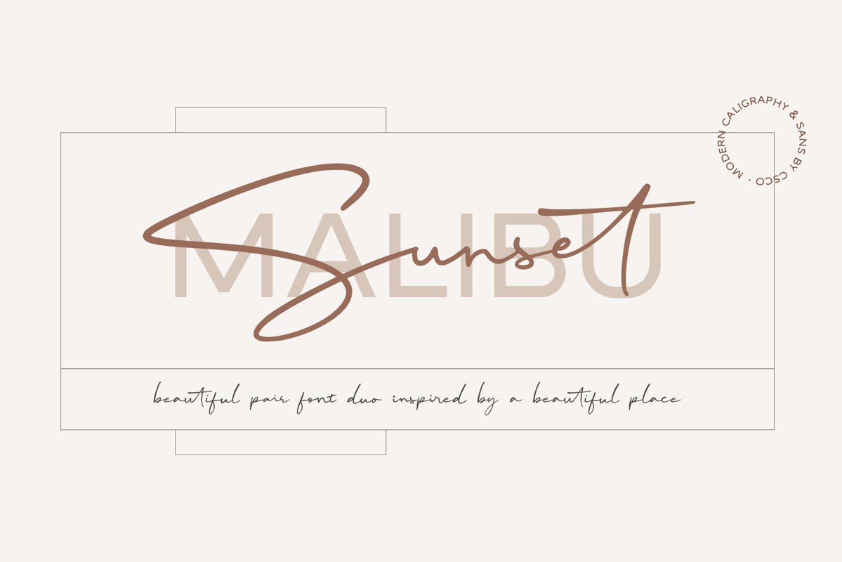 Malibu Sunset - A Beautiful Font Duo example image 1