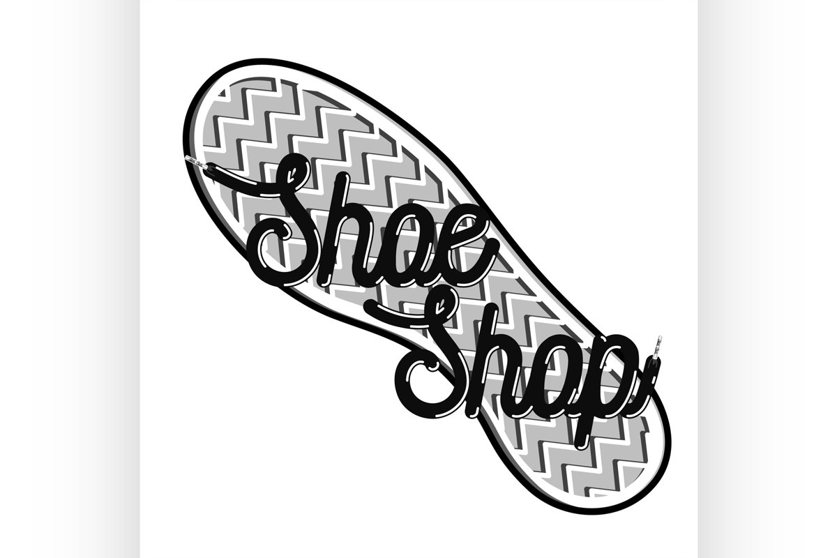 Color vintage shoe shop emblem example image 1