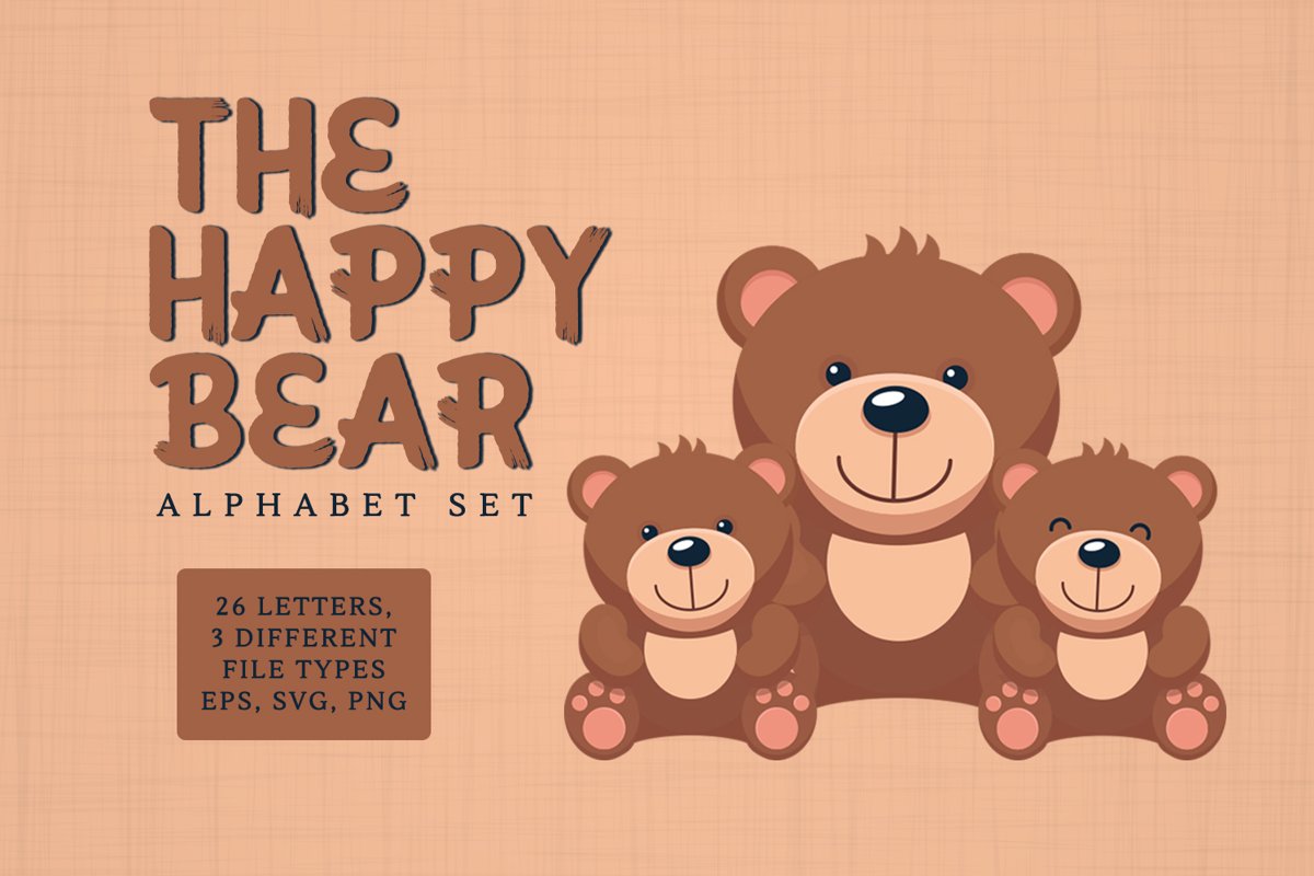 The Happy Bear Alphabet Set example image 1