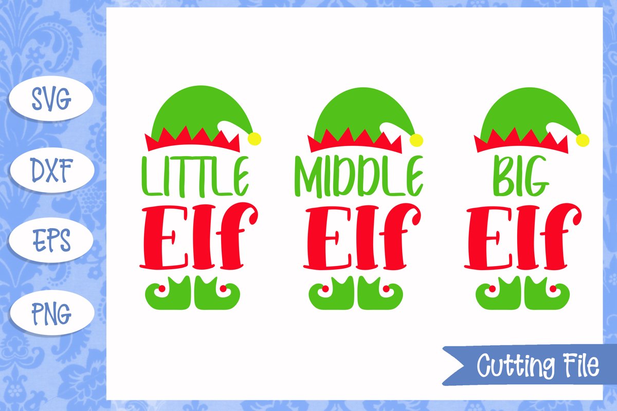 Little Middle and Big Elf SVG Cut Files example image 1