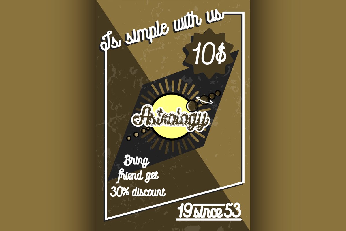 Color vintage astrology poster example image 1