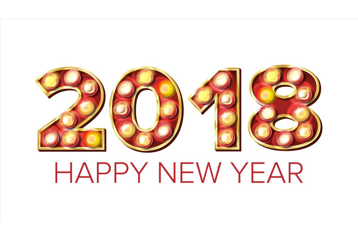2018 Happy New Year Vector. Background Decoration. Greeting example image 1