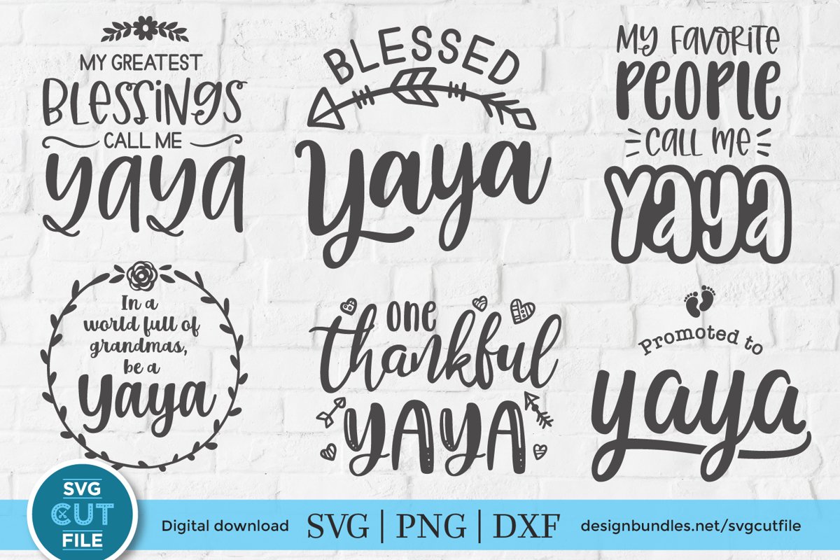 Yaya svg bundle - a grandma yaya svg bundle for crafters example image 1