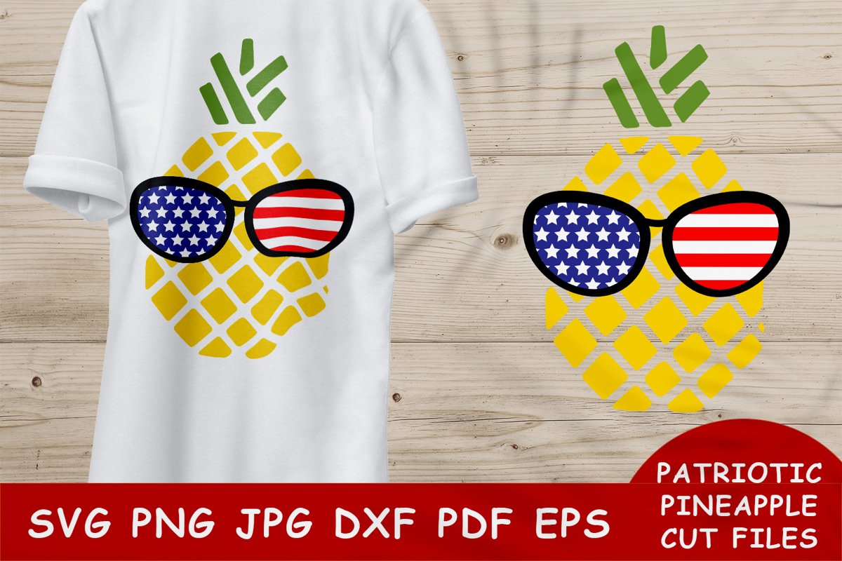 Patriotic Pineapple SVG file|4th of July SVG|American Flag example image 1