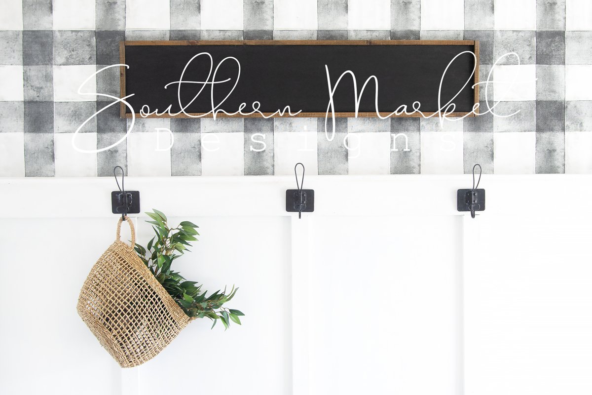 10x48 Real Wood Sign Mock Up | Wood pallet Sign Flat Lay | example image 1