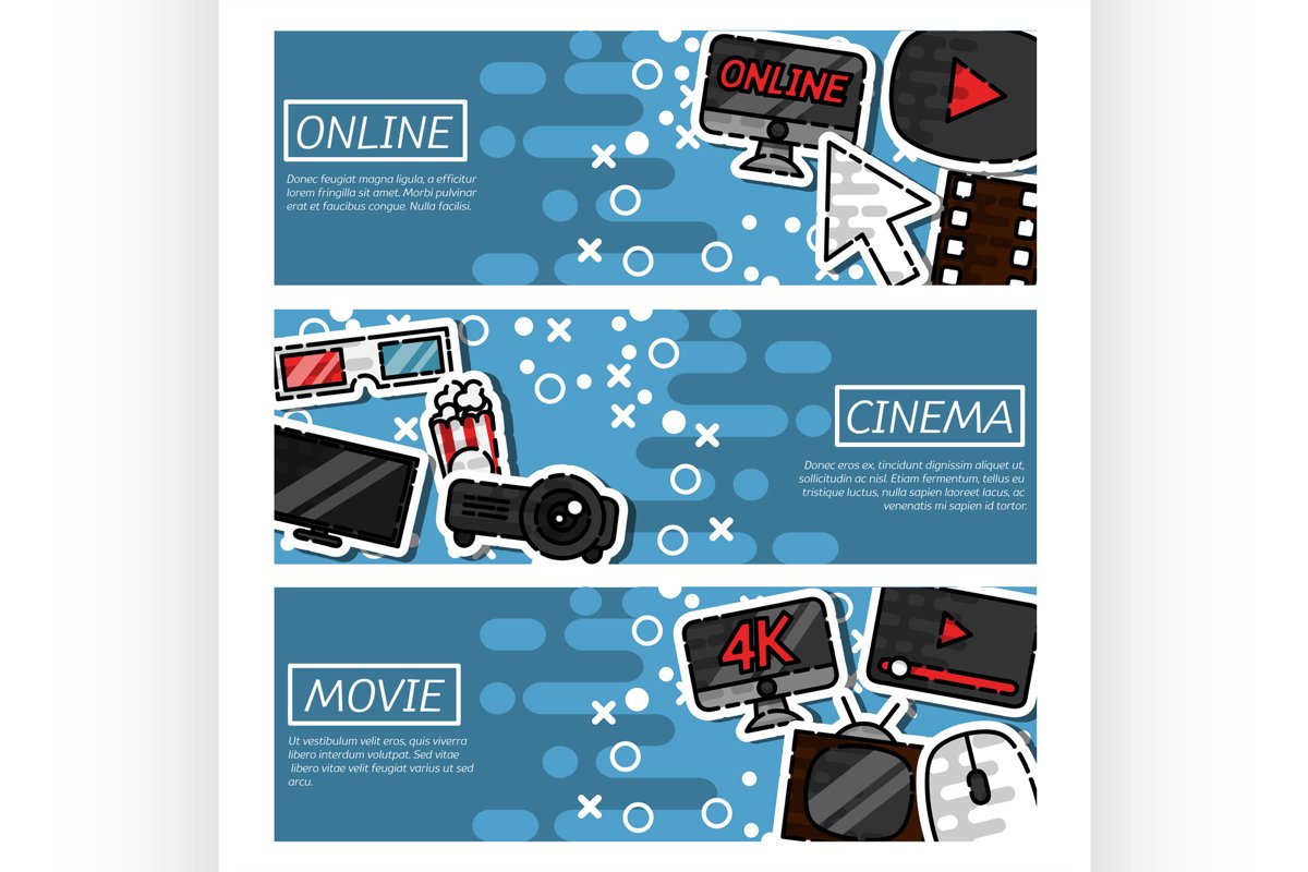 Set of Horizontal Banners online cinema example image 1