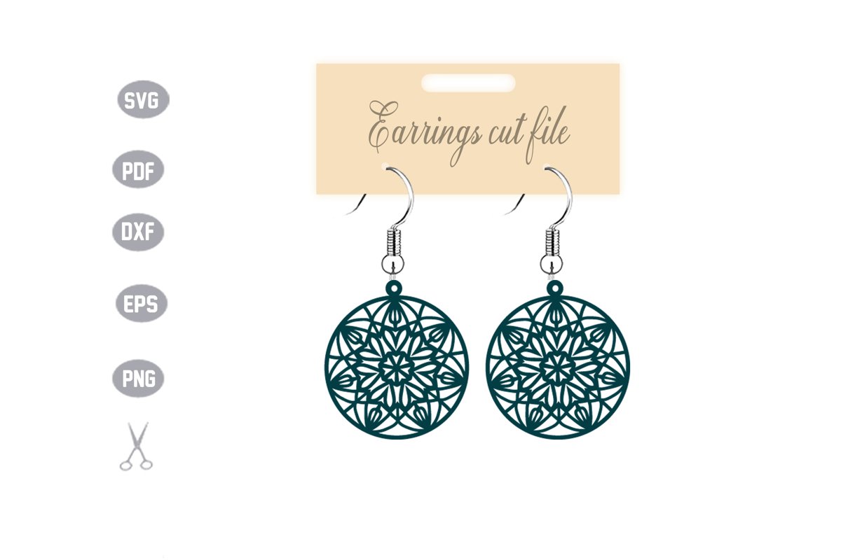 Earrings Template SVG example image 1