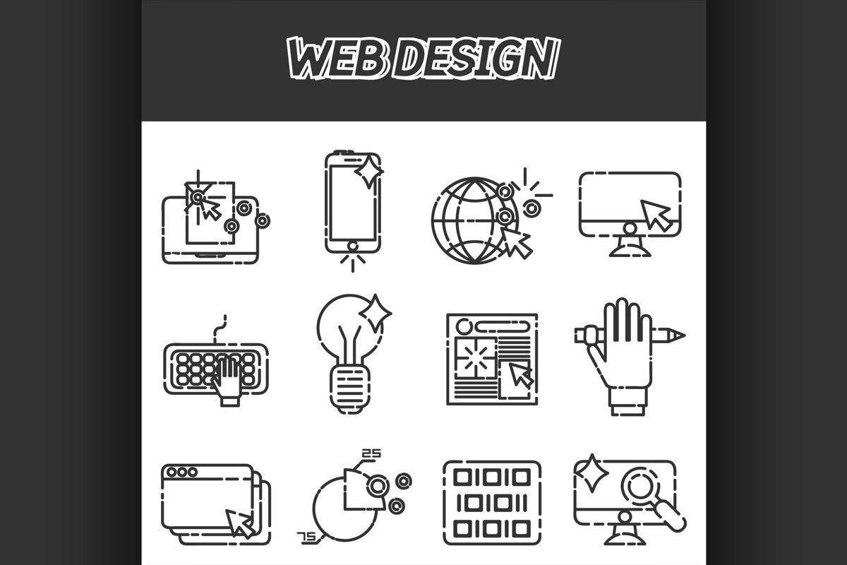 Web design icons set example image 1