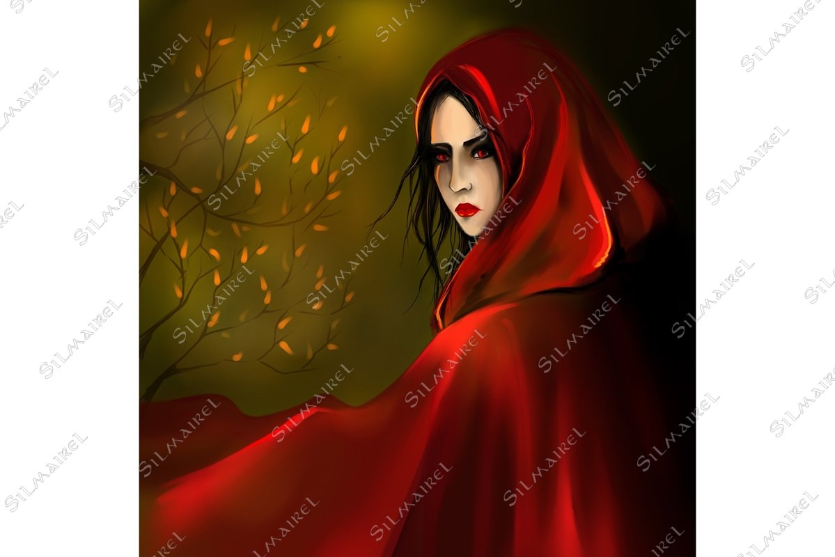 Little Red Riding Hood girl digital art example image 1