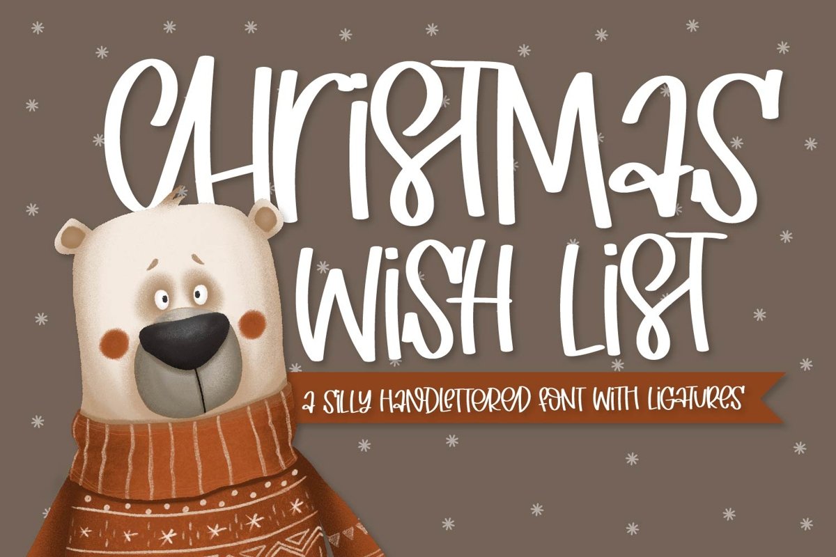 Christmas Wish List - A Hand Lettered Font With Ligatures! example image 1