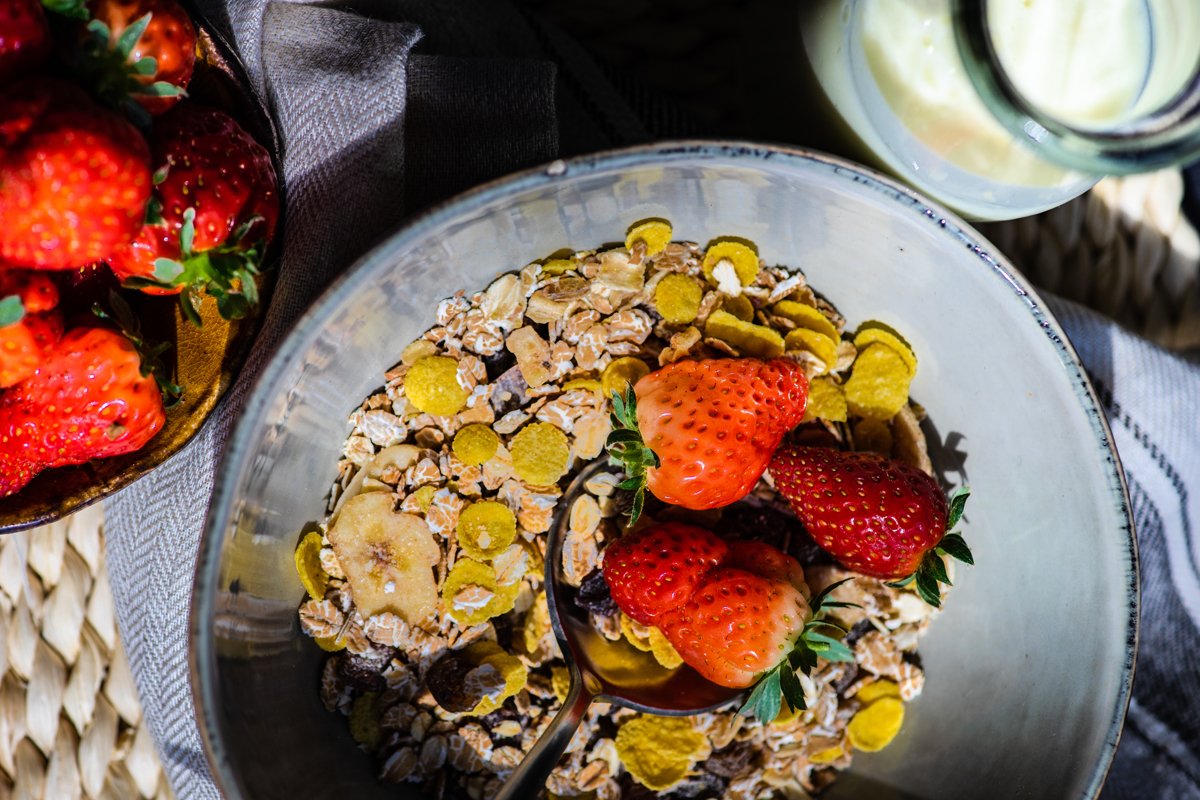 Traditional european breakfast with oatmeal example image 1