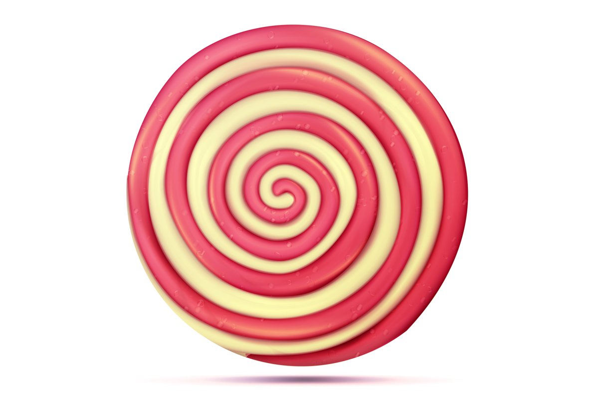 Classic Lollipop Isolated Vector. Round Red example image 1