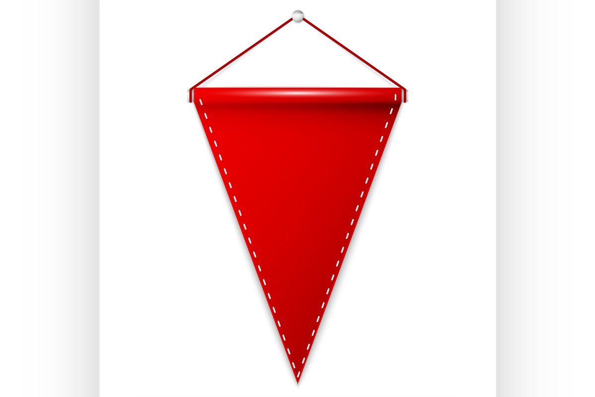 Red pennant hanging, mockup example image 1