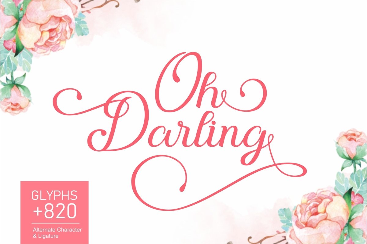Oh Darling | Lovely Calligraphy Font example image 1