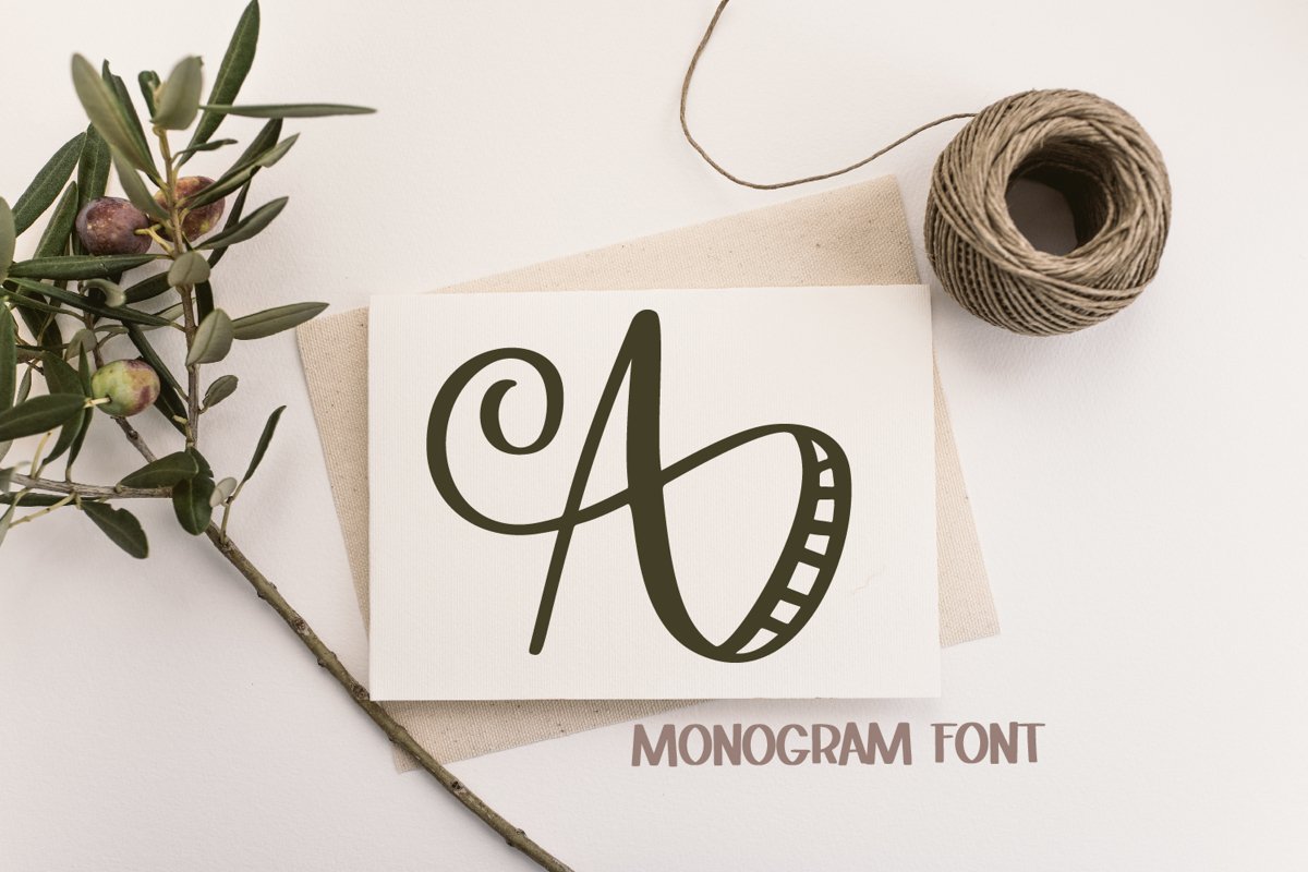 Monogram Striped Font - A Lovely Monogram Font example image 1